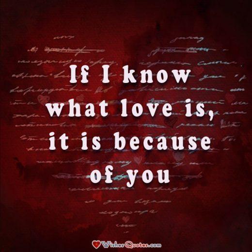 If I know what love is, it is because of you. Love Quotes For Him.