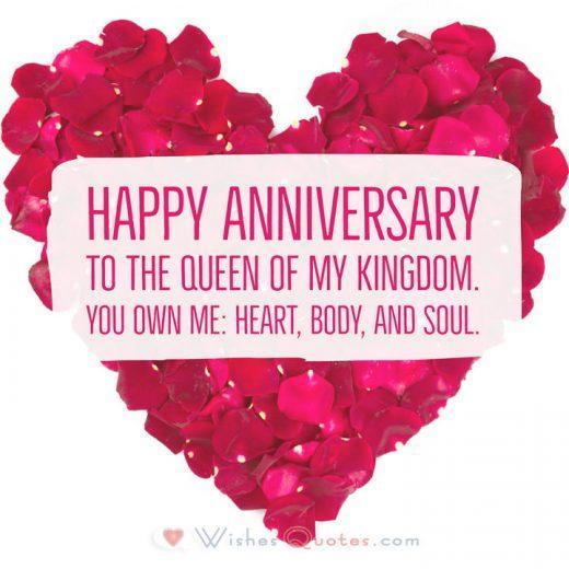 Happy Anniversary to the queen of my kingdom. You own me: heart, body, and soul.